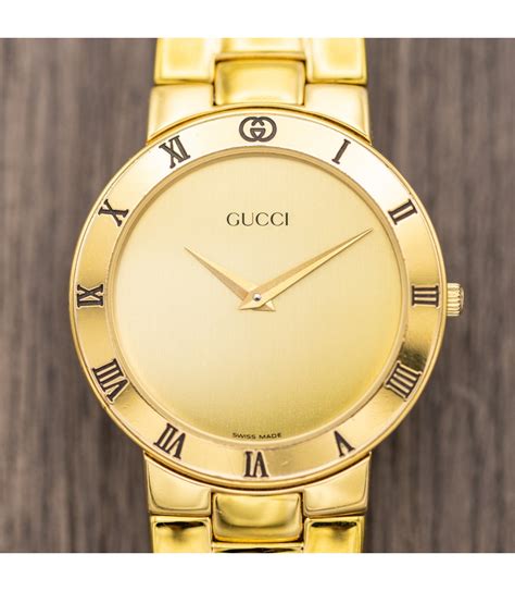 mens gold plated gucci watch|gucci men's watches clearance sale.